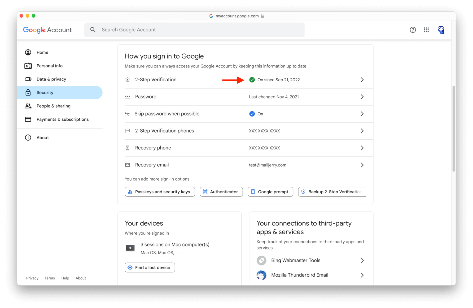 Gmail Migration: Create App Password – Enable 2-Step Verification