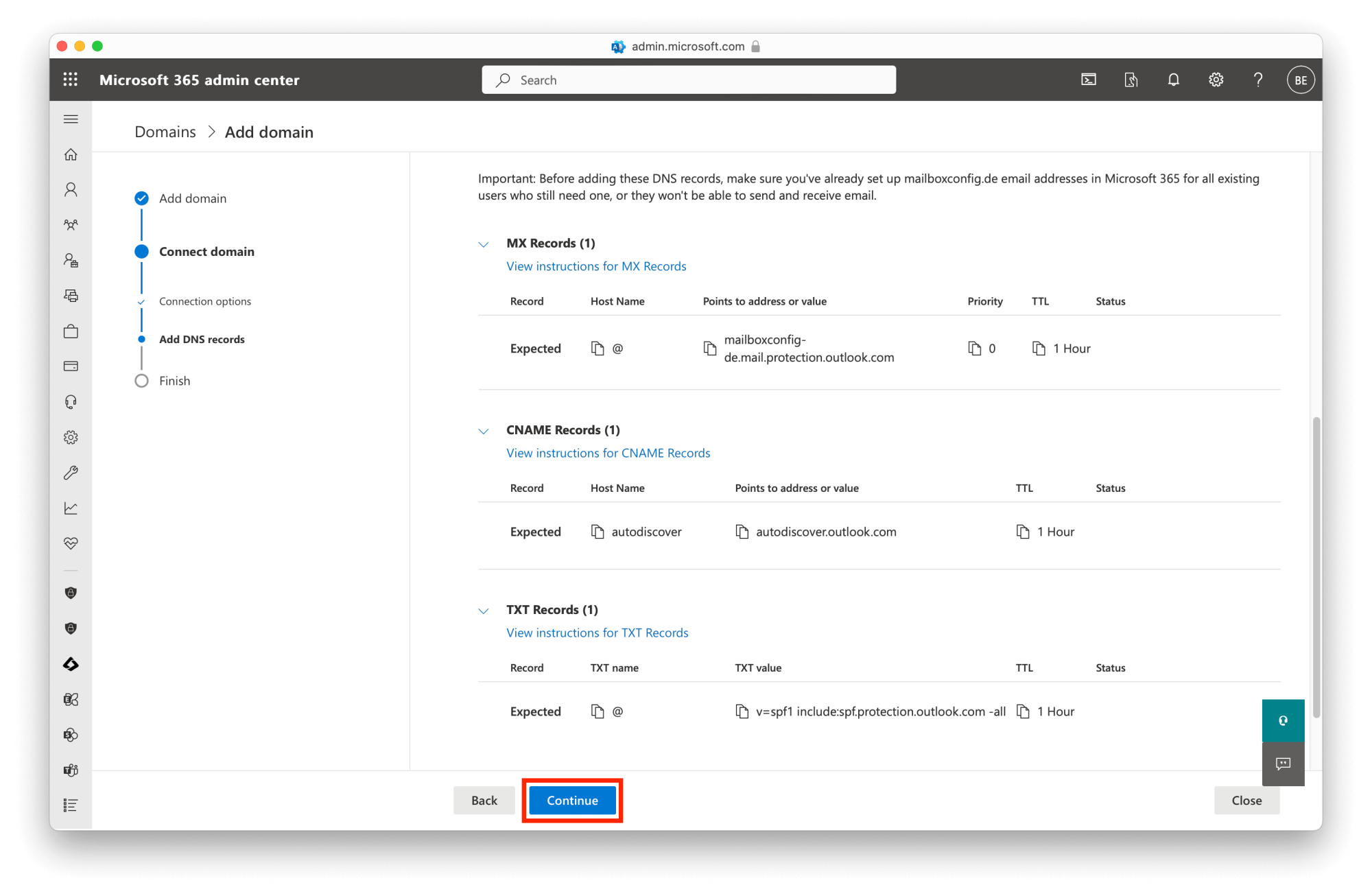 Migrate from GoDaddy to Office 365: Connect Domain