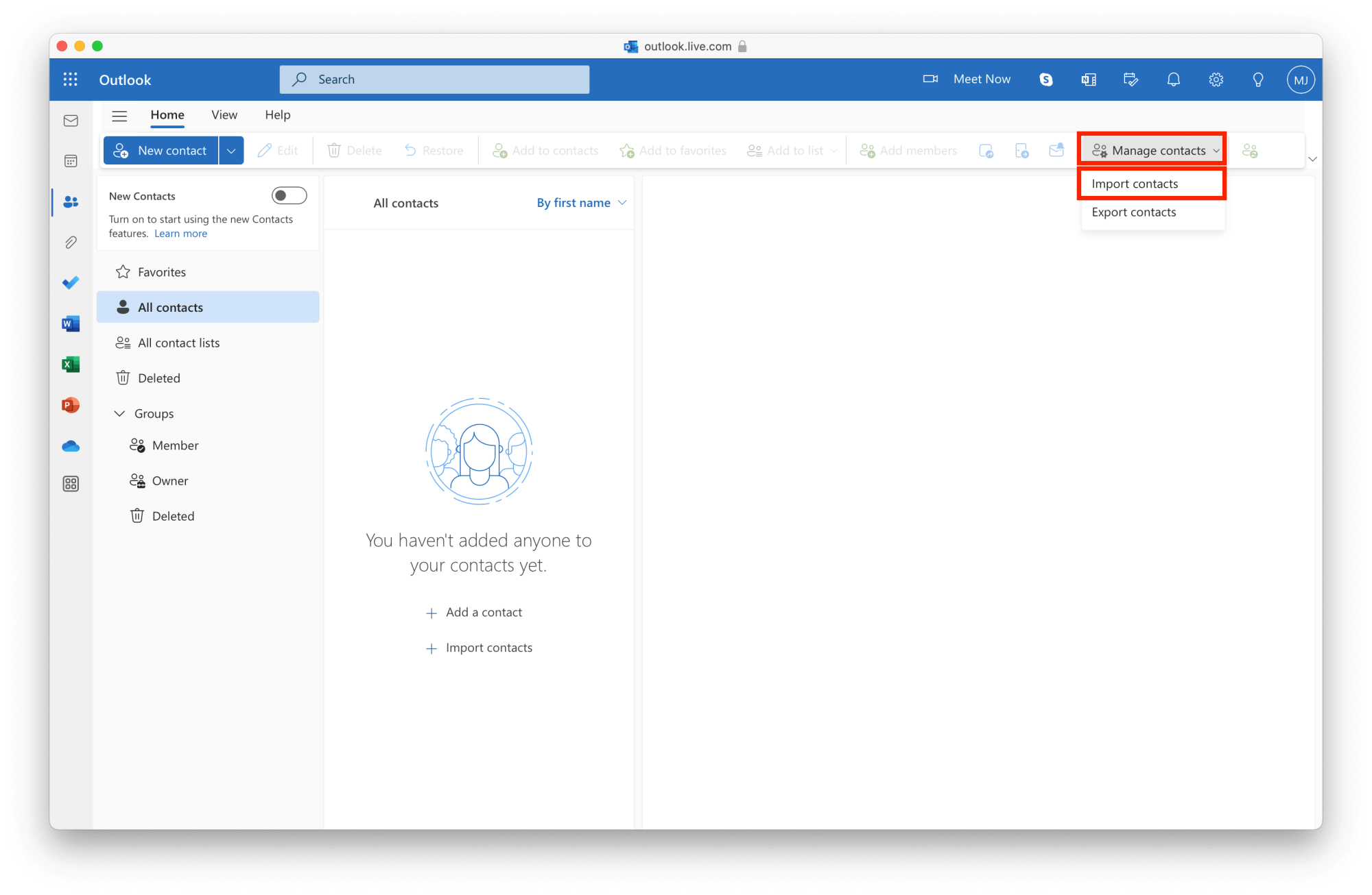 Migrate G Suite to Office 365: Import contact to Outlook – Step 01